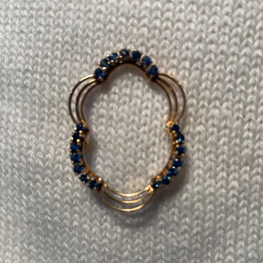 Antique gold and sapphire brooch